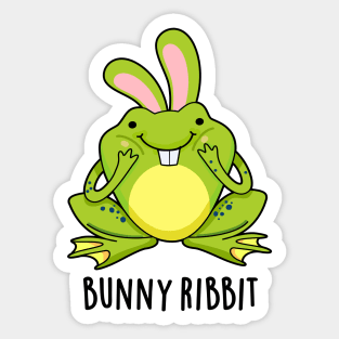 Bunny Ribbit Cute Rabbit Frog Pun Sticker